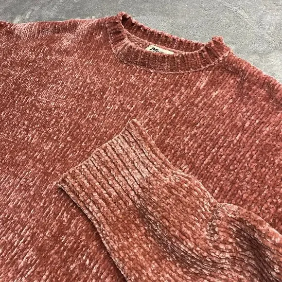 Show Me Your Mumu Oversized Women’s Size Medium Jesse Sweater Mauve Chenille - Picture 2 of 7